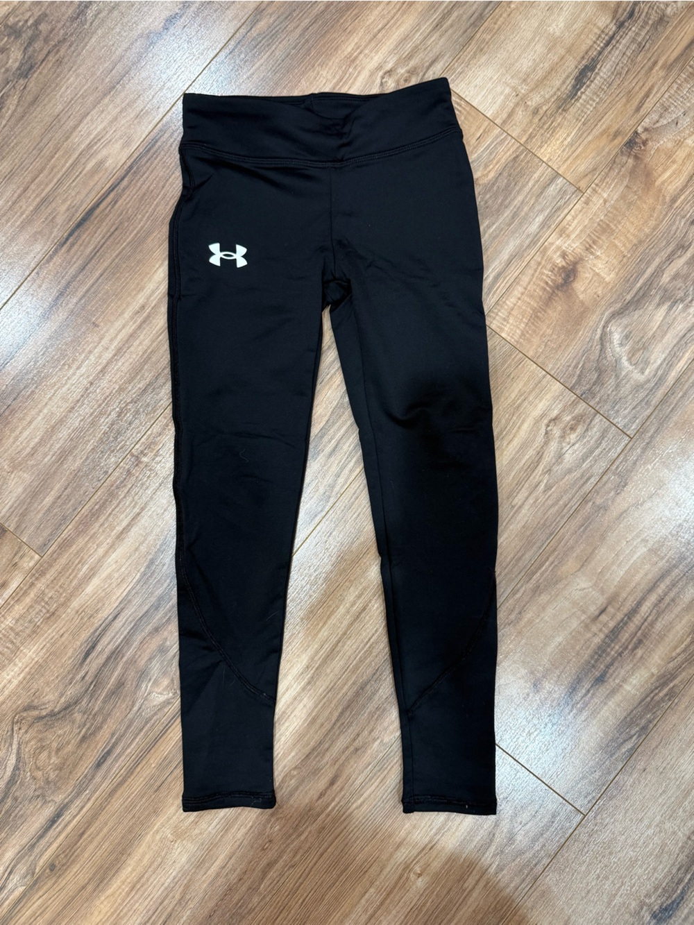 Under Armour Black Kids' Leggings with White Logo